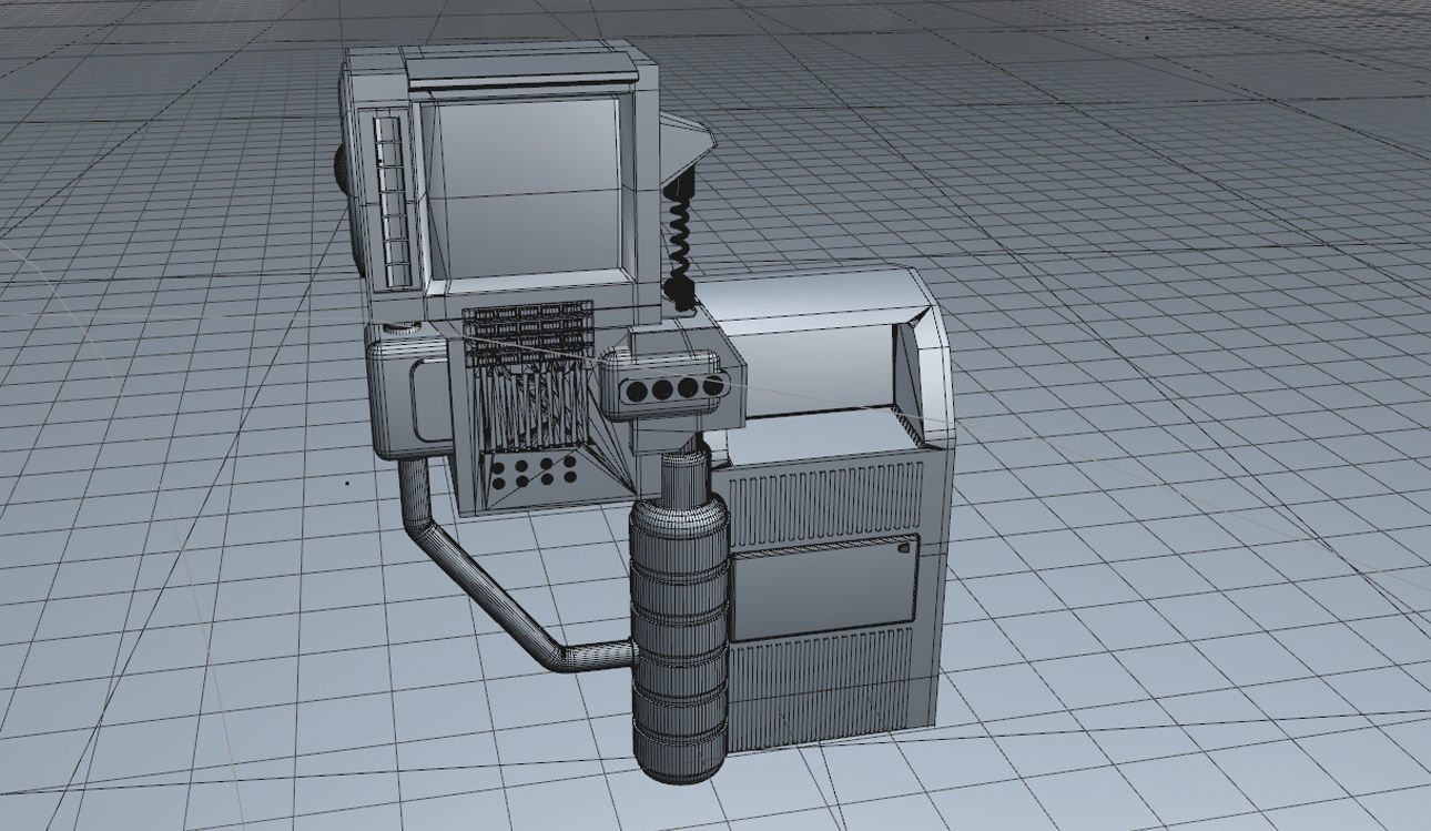 Futuristic Postbox Display Color 3D model_12