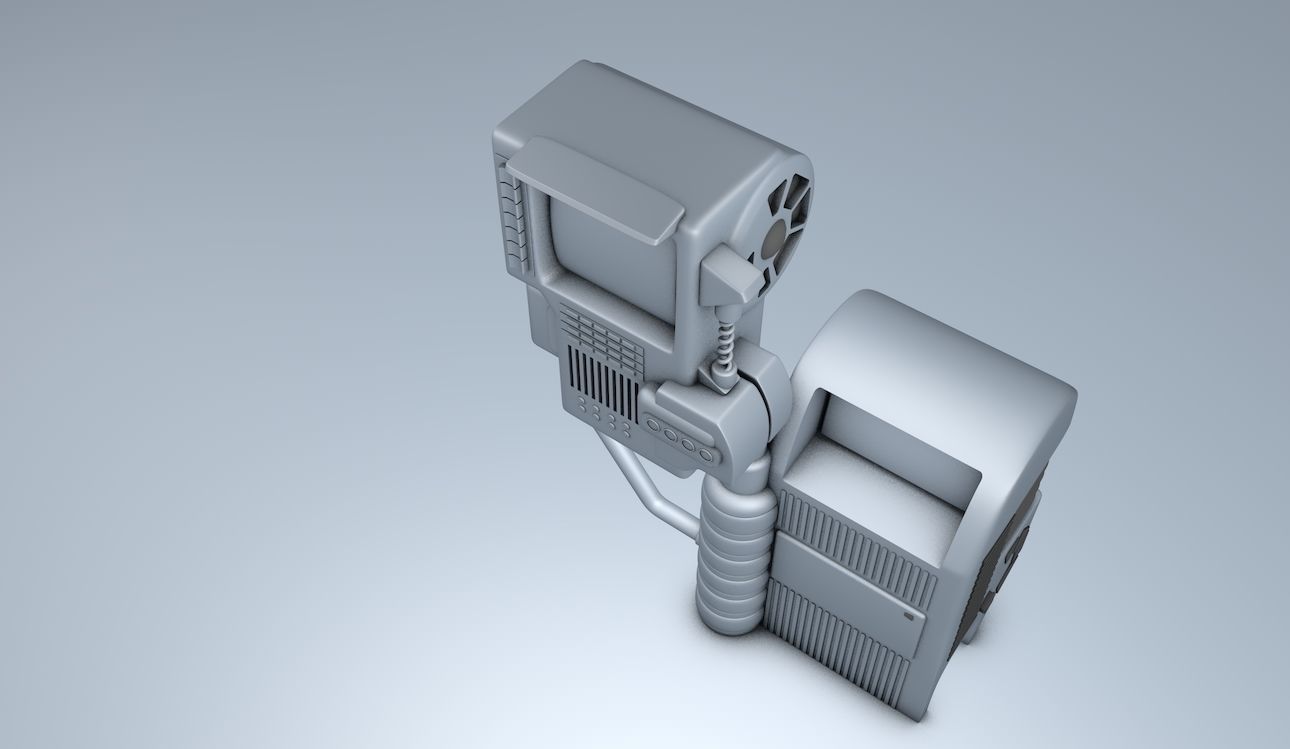 Futuristic Postbox Display Color 3D model_9