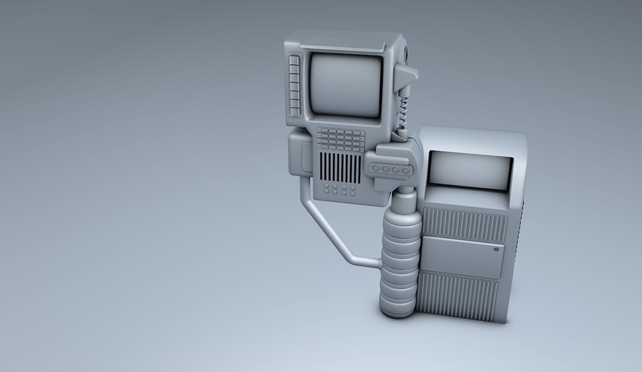 Futuristic Postbox Display Color 3D model_8