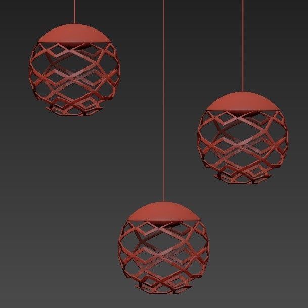 Kelly Cluster Sphere Pendant Light 3 Lights 3D model_4