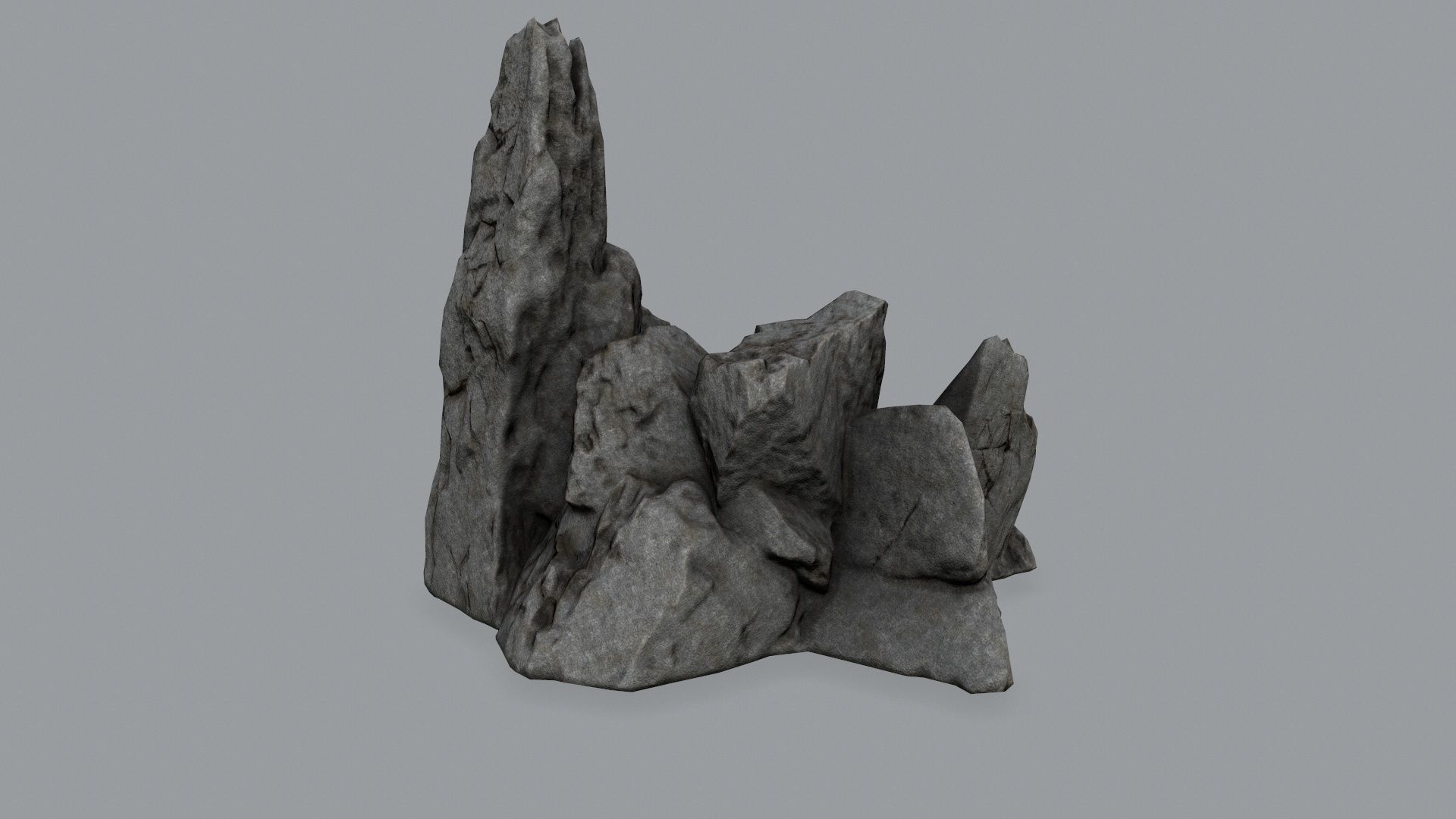 Rock Set Low-poly 3D model_7