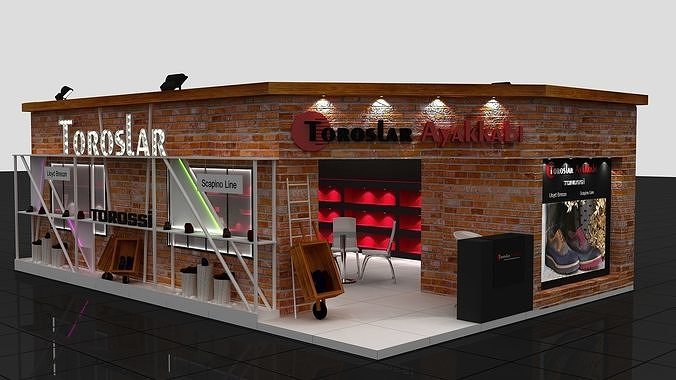 Exhibition fair shoes decorative stand  3D model