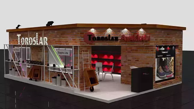 Exhibition fair shoes decorative stand  3D model