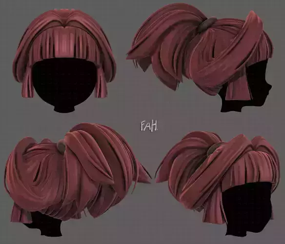 3D Hair style for girl V83