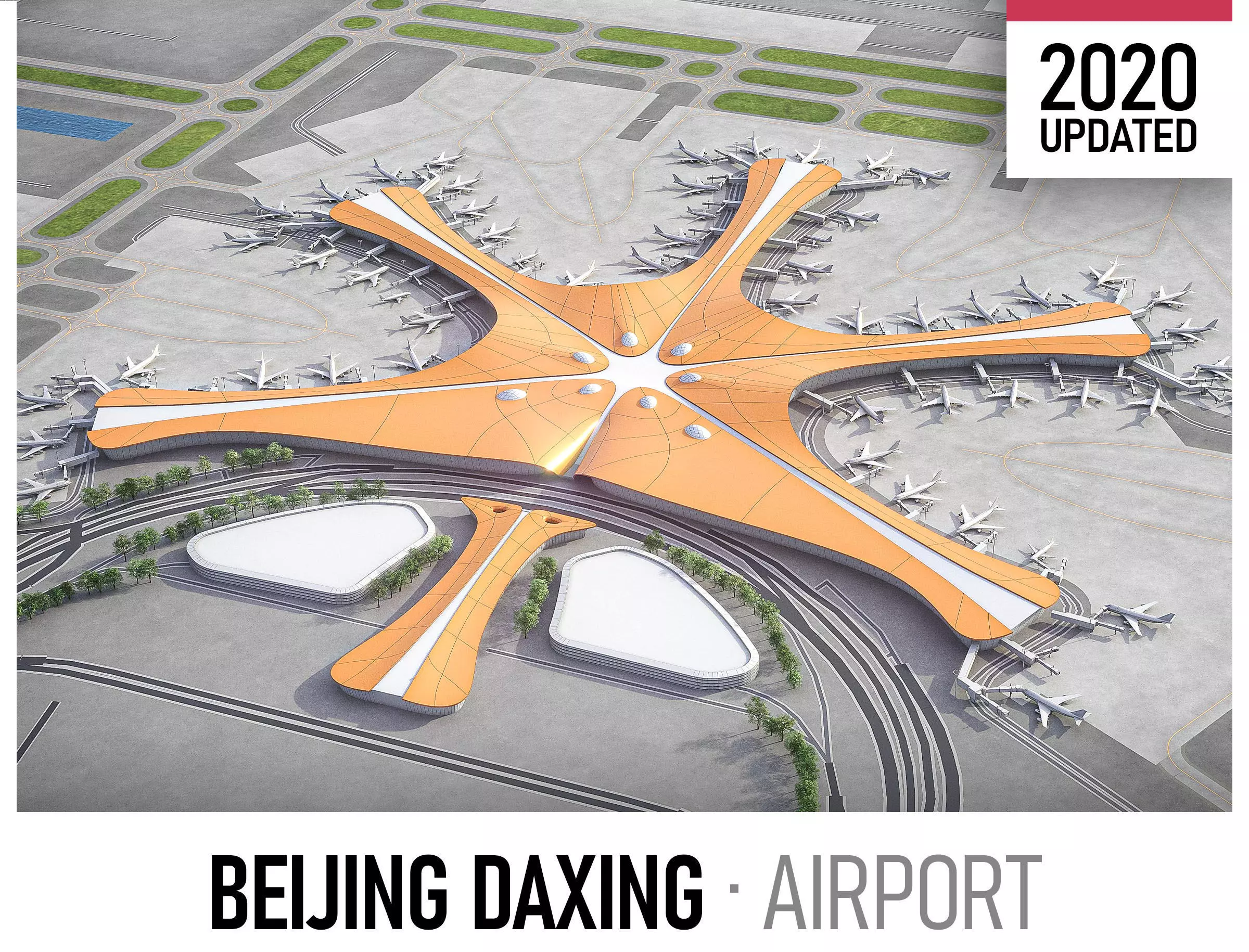 Beijing Daxing Airport Low-poly 3D model_0