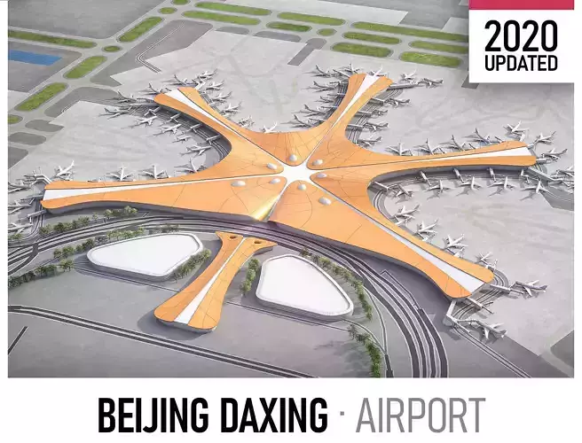 Beijing Daxing Airport Low-poly 3D model