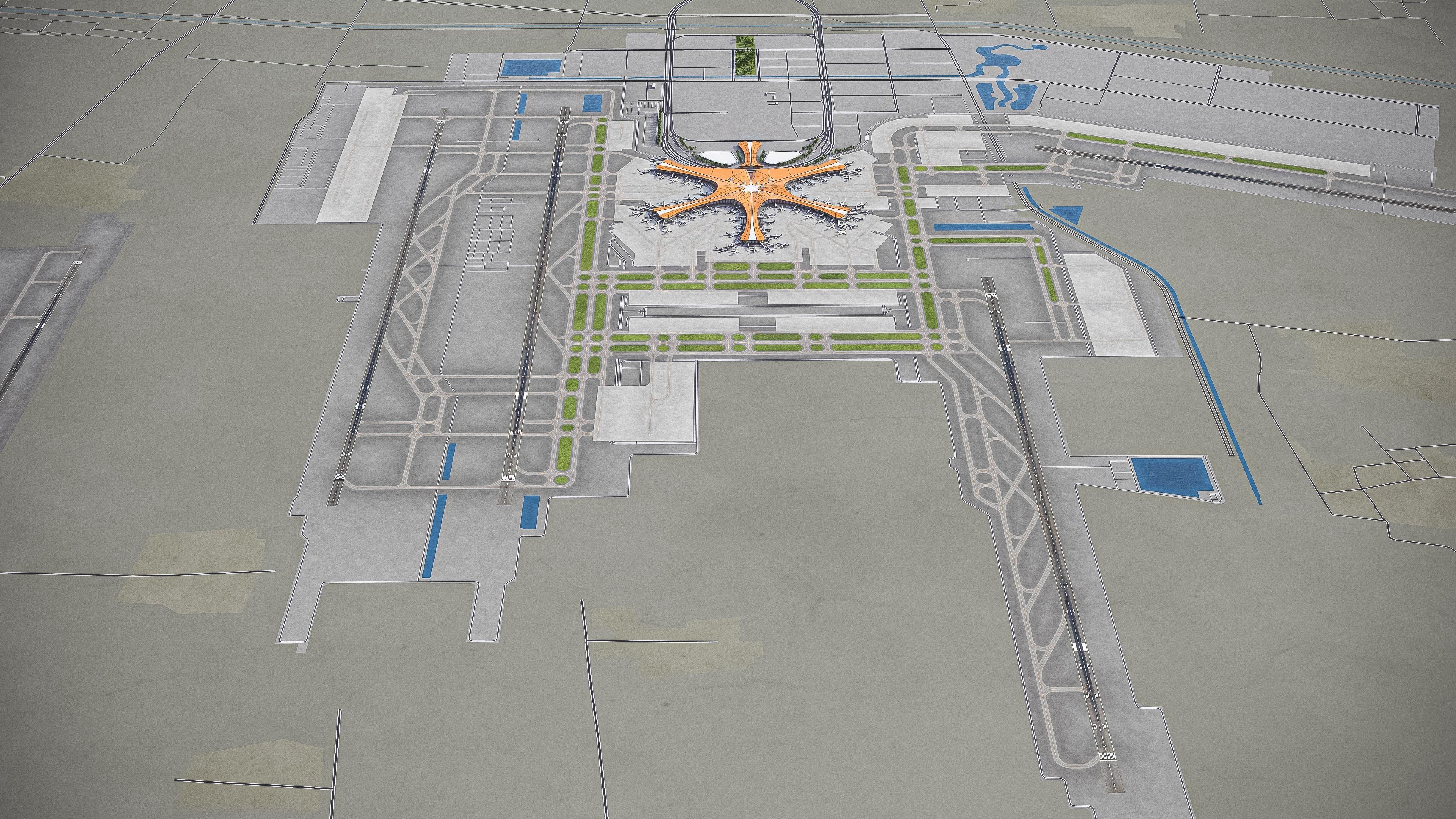 Beijing Daxing Airport Low-poly 3D model_7