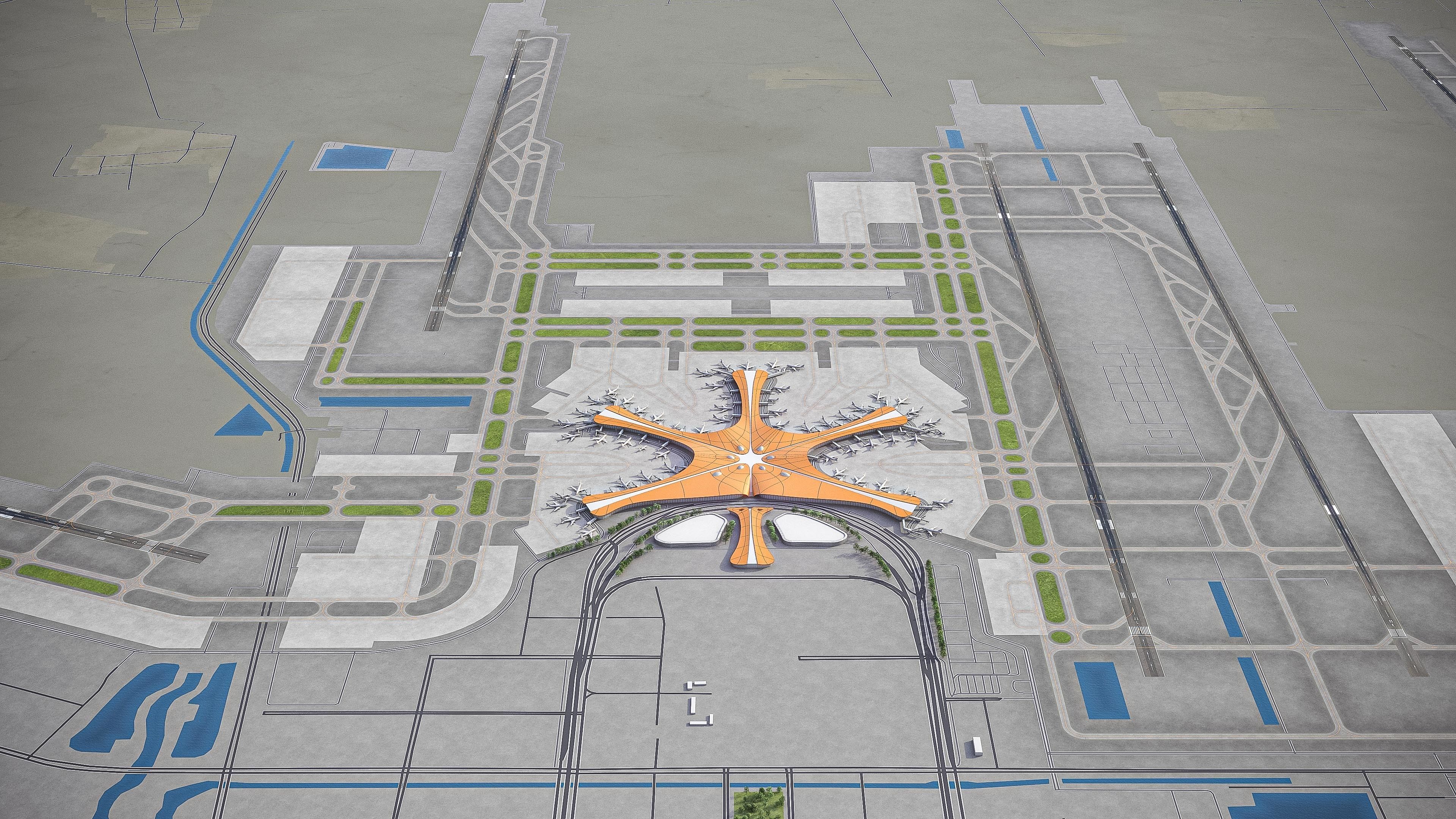 Beijing Daxing Airport Low-poly 3D model_6