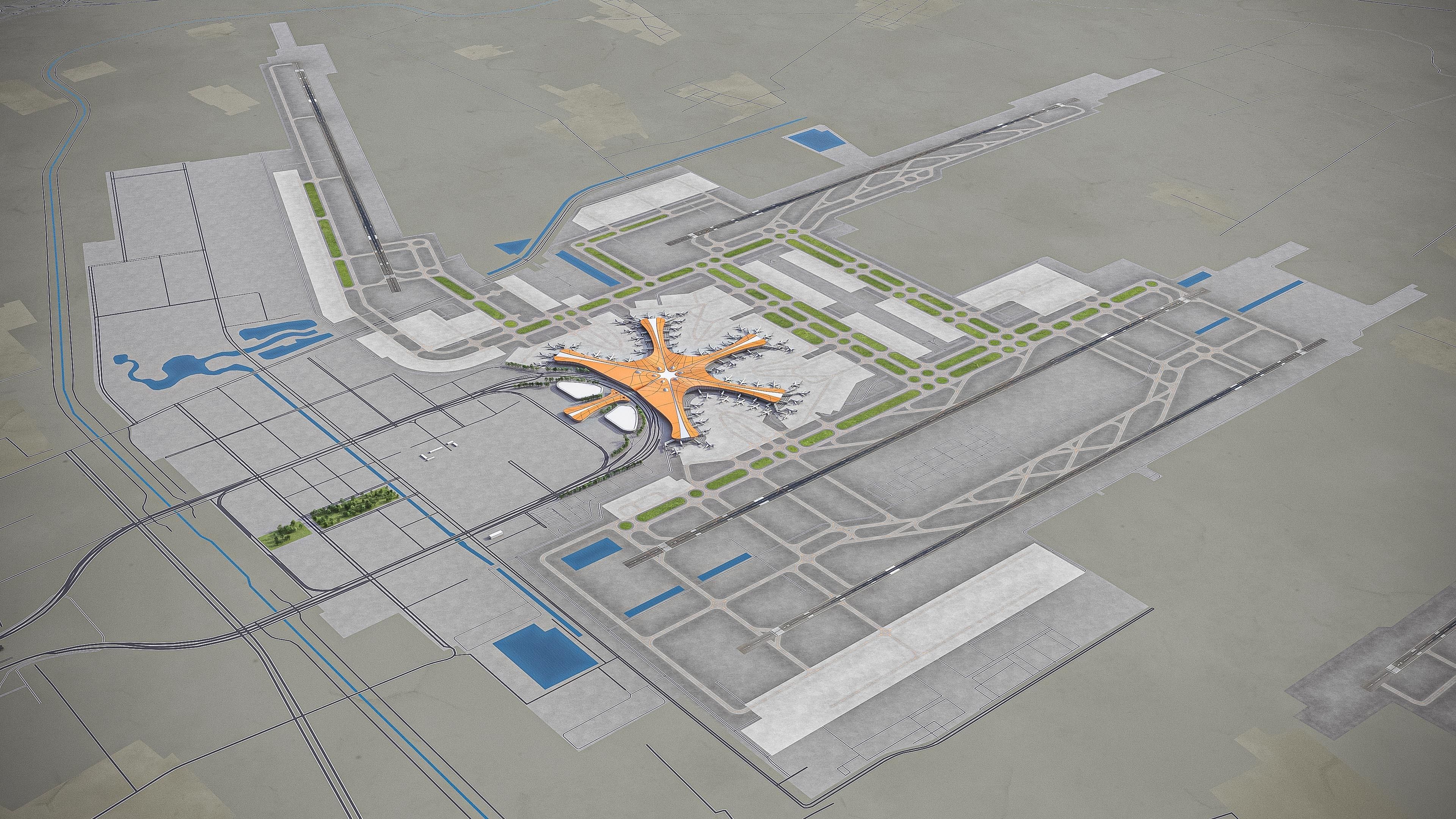 Beijing Daxing Airport Low-poly 3D model_13