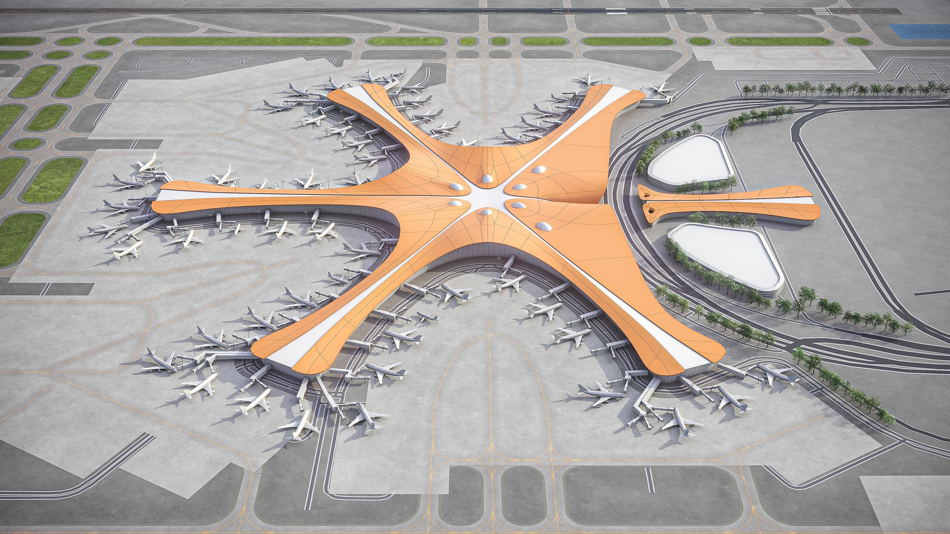 Beijing Daxing Airport Low-poly 3D model_3