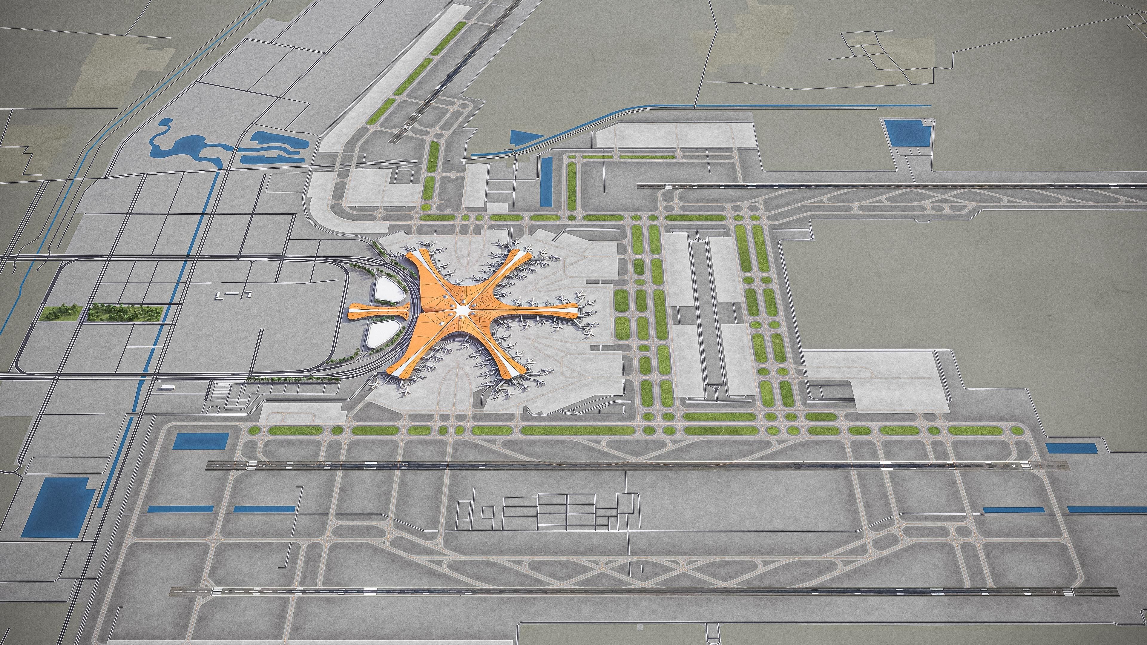 Beijing Daxing Airport Low-poly 3D model_9
