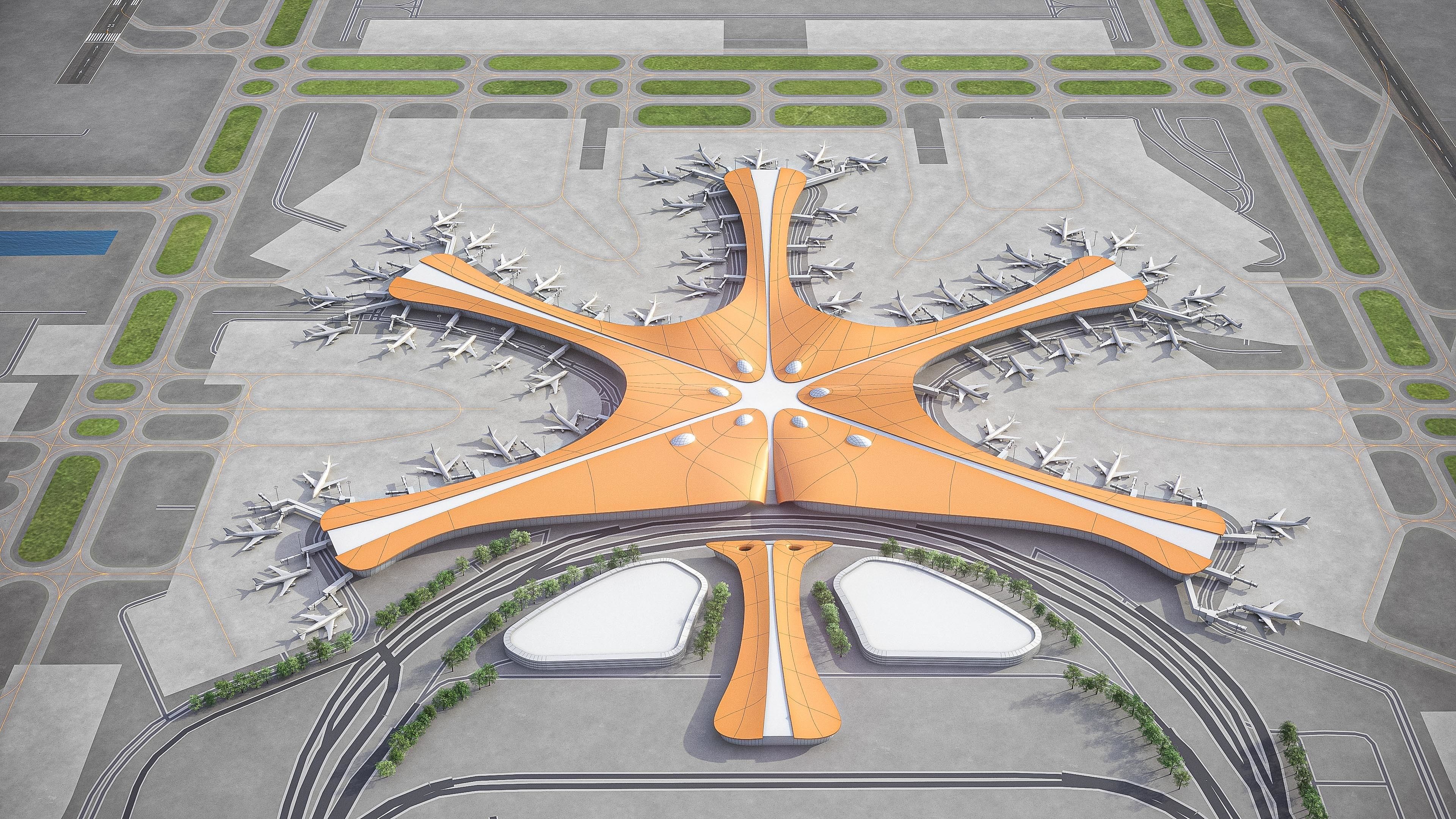 Beijing Daxing Airport Low-poly 3D model_2