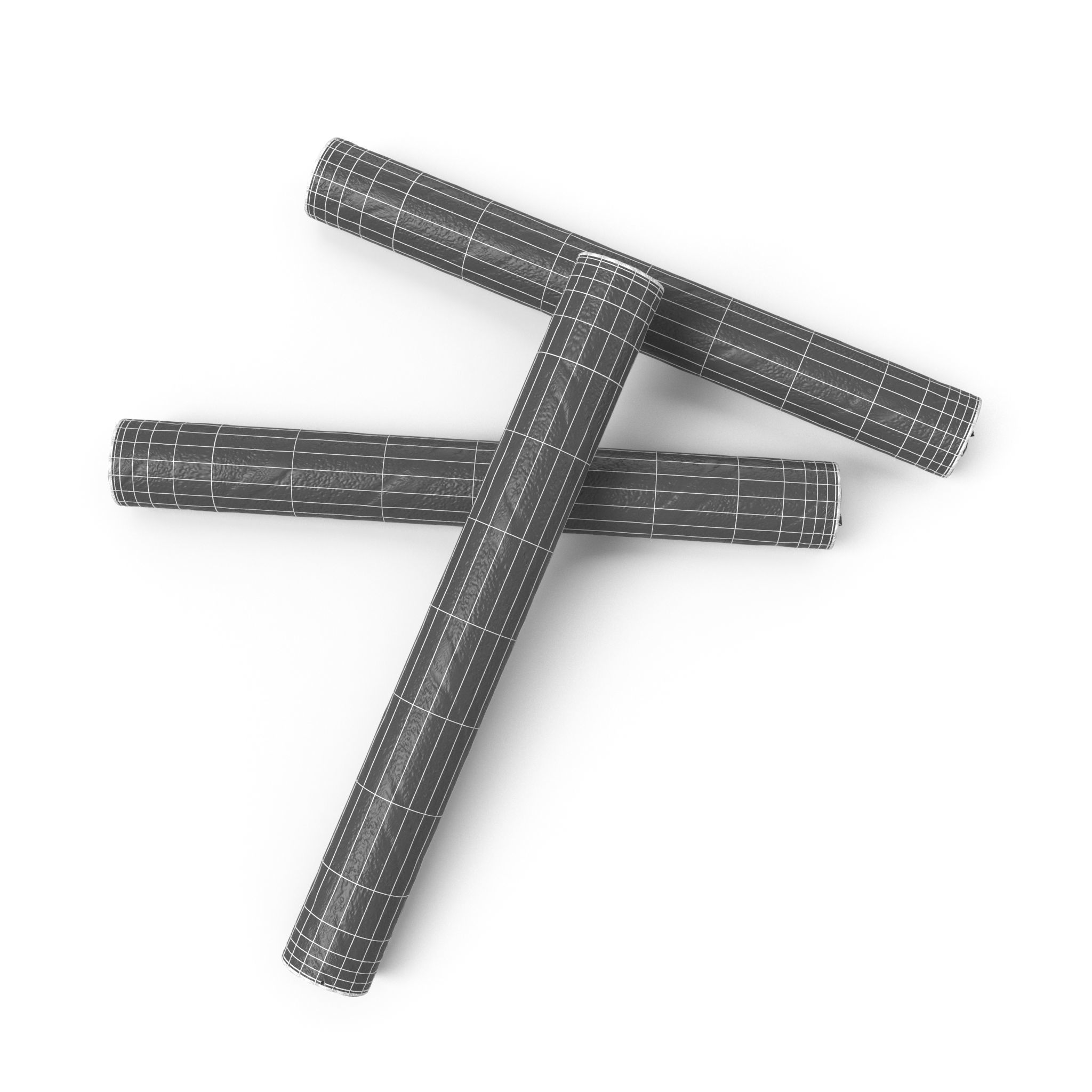 Striped chocolate wafer rolls Low-poly 3D model_4