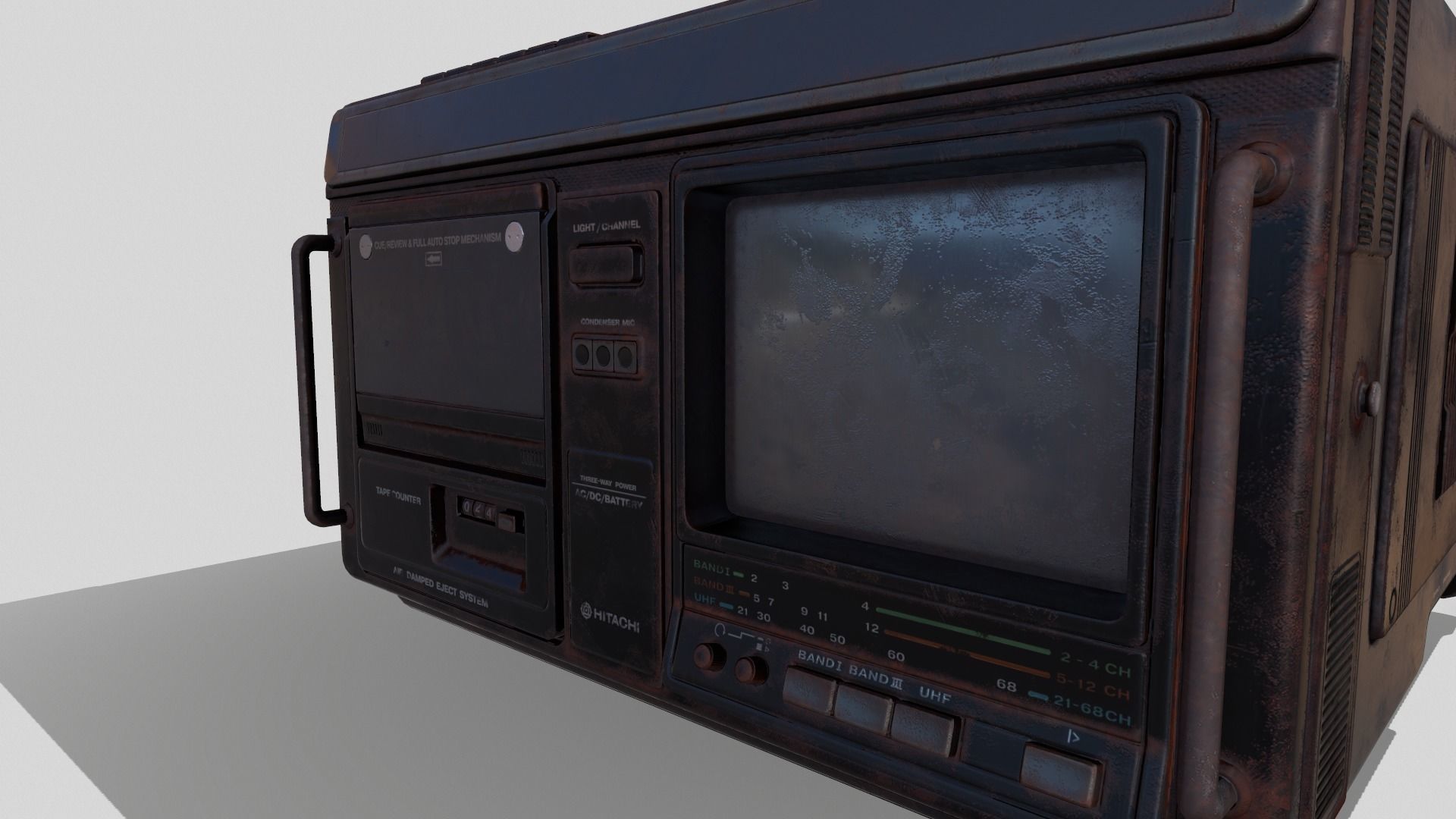 Radio Hitachi Low-poly 3D model_5