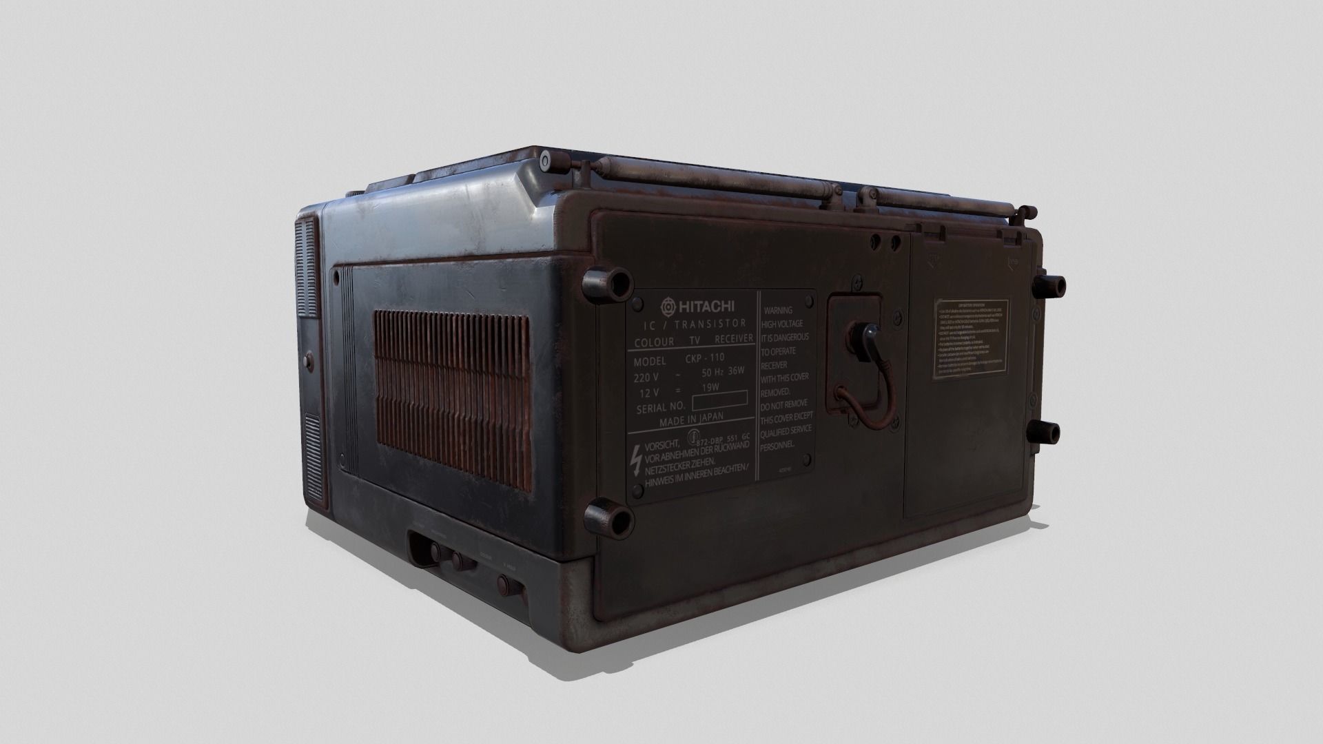 Radio Hitachi Low-poly 3D model_3