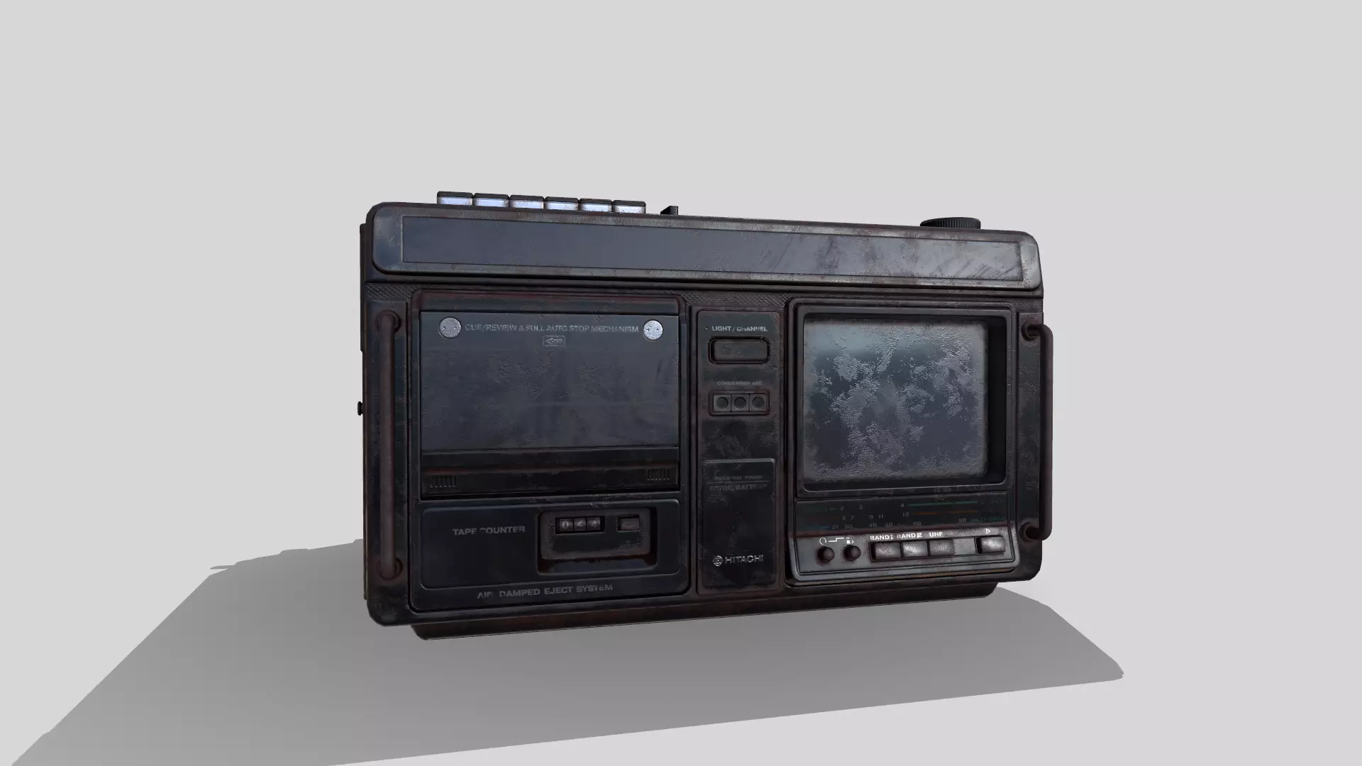 Radio Hitachi Low-poly 3D model_0
