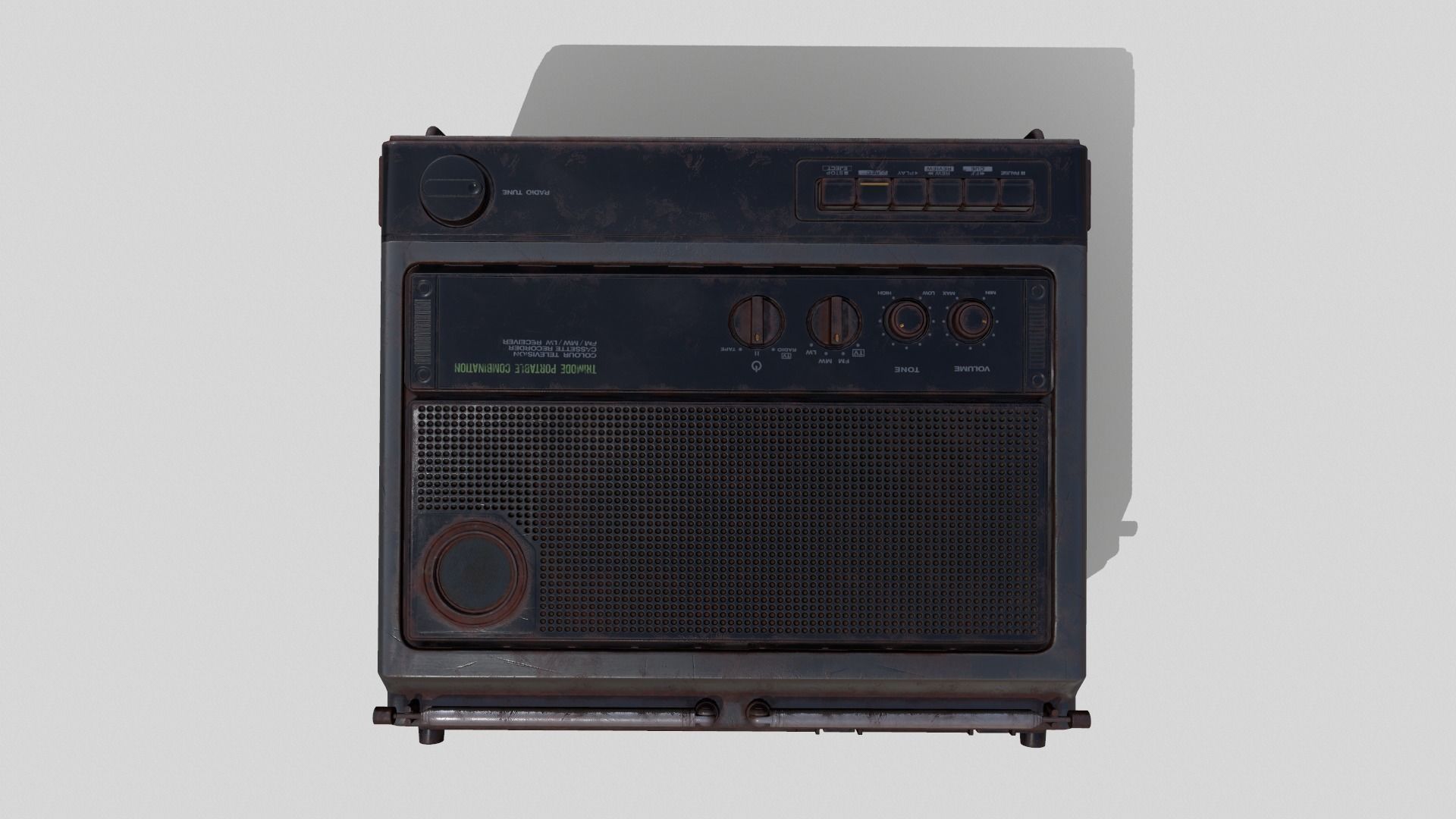 Radio Hitachi Low-poly 3D model_4