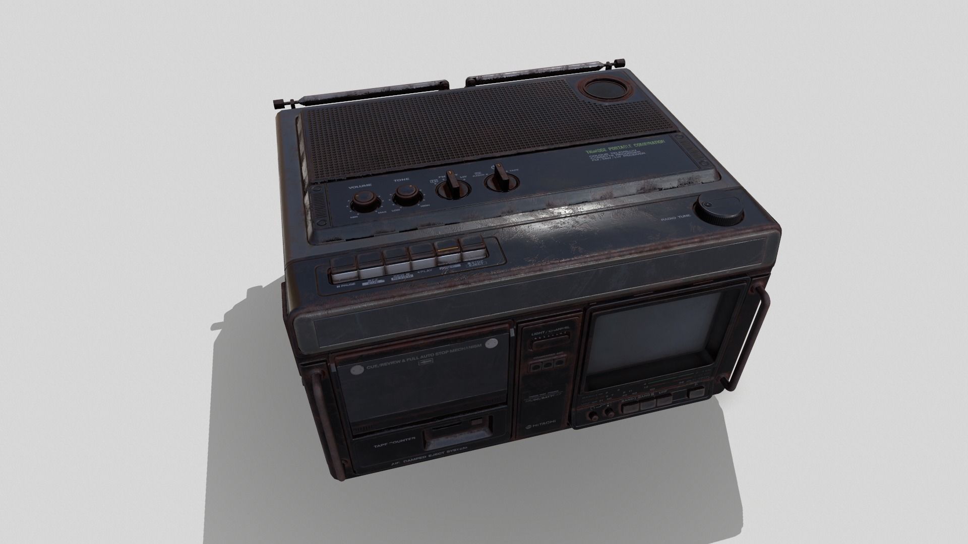 Radio Hitachi Low-poly 3D model_2