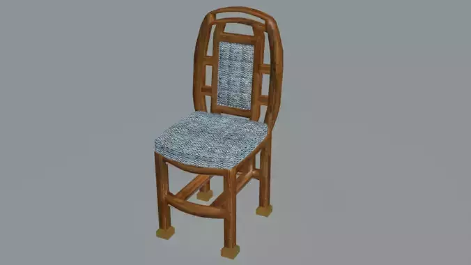 Elegant wooden and fabric dining chair