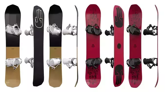 Snowboards 2 3D model