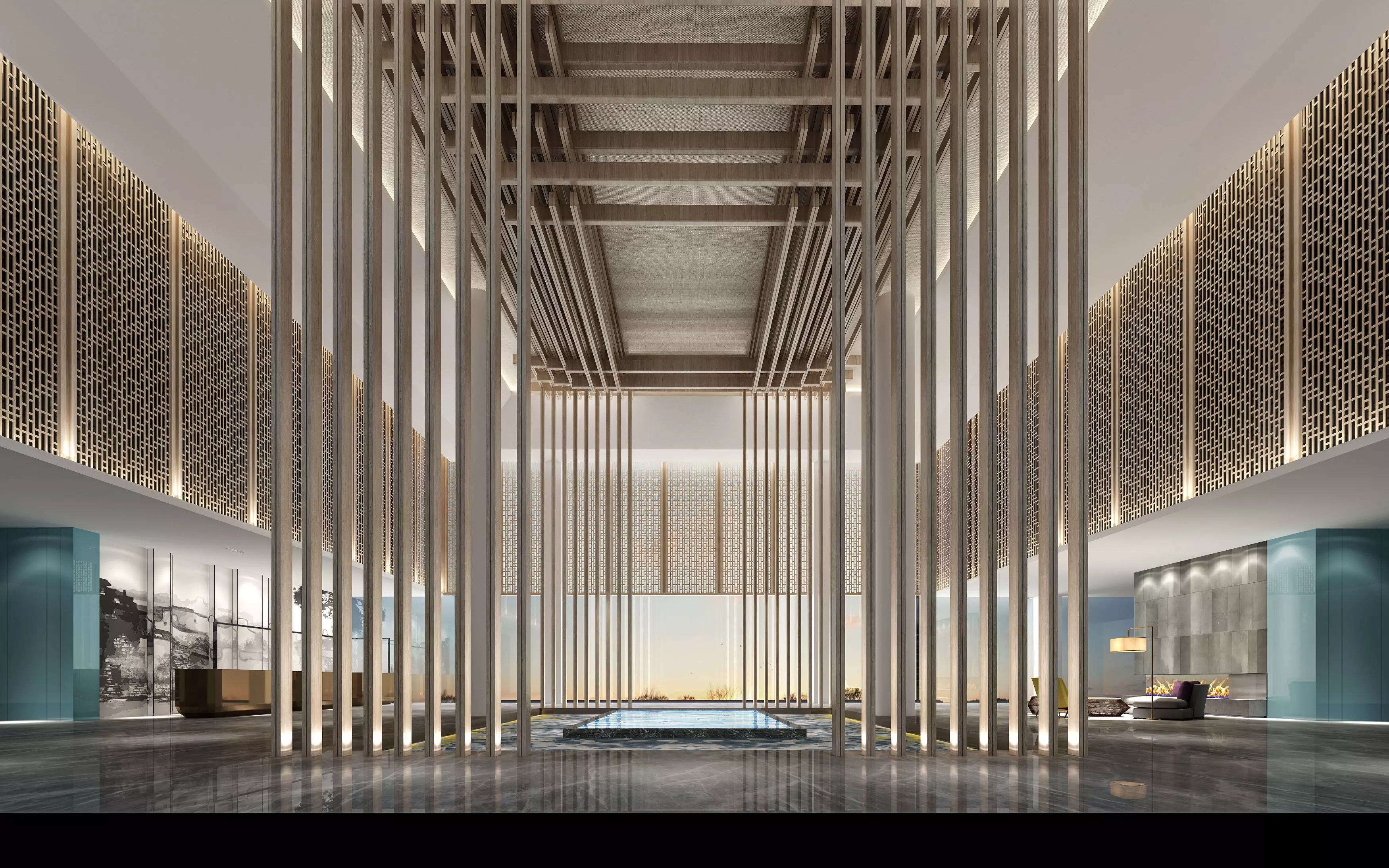 hotel lobby 3D model 3D model_0