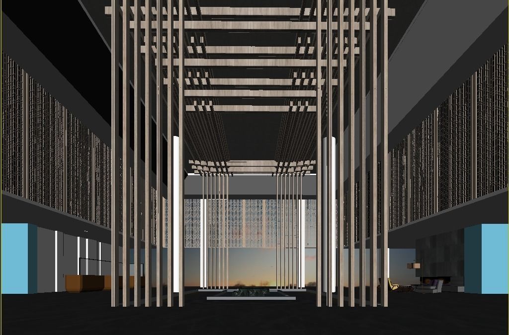 hotel lobby 3D model 3D model_3