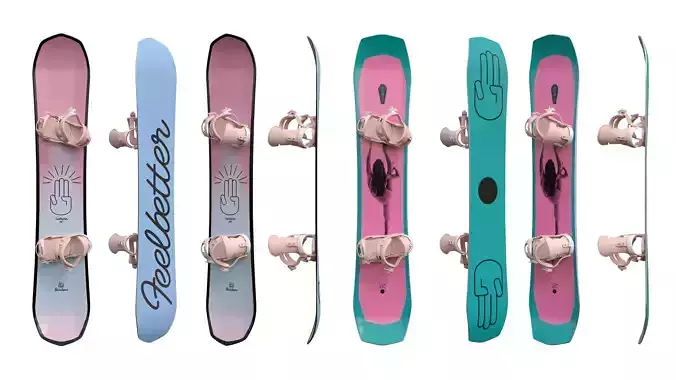 Snowboards 3 3D model