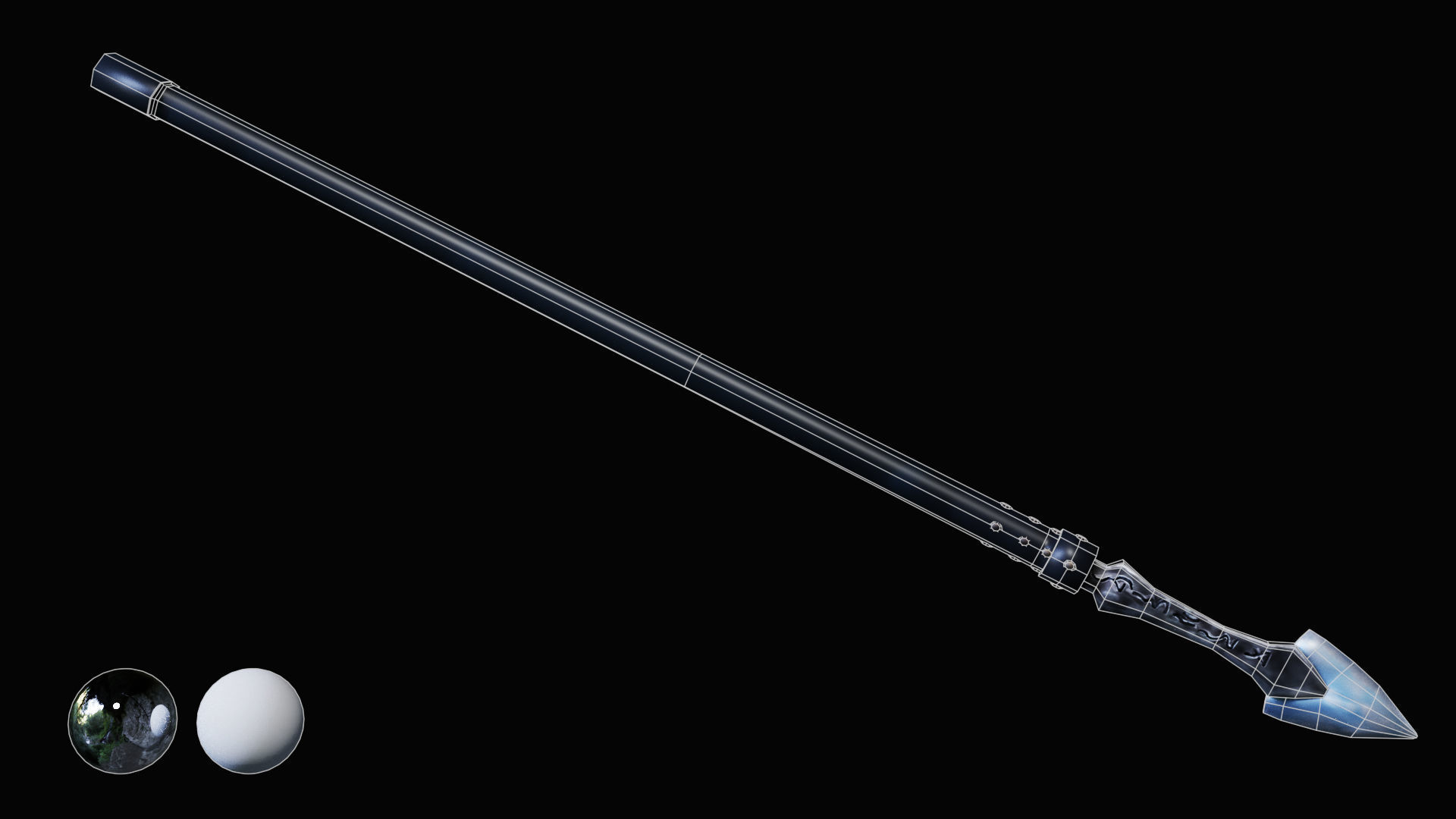 LARP Rune Spear Low-poly 3D model_2