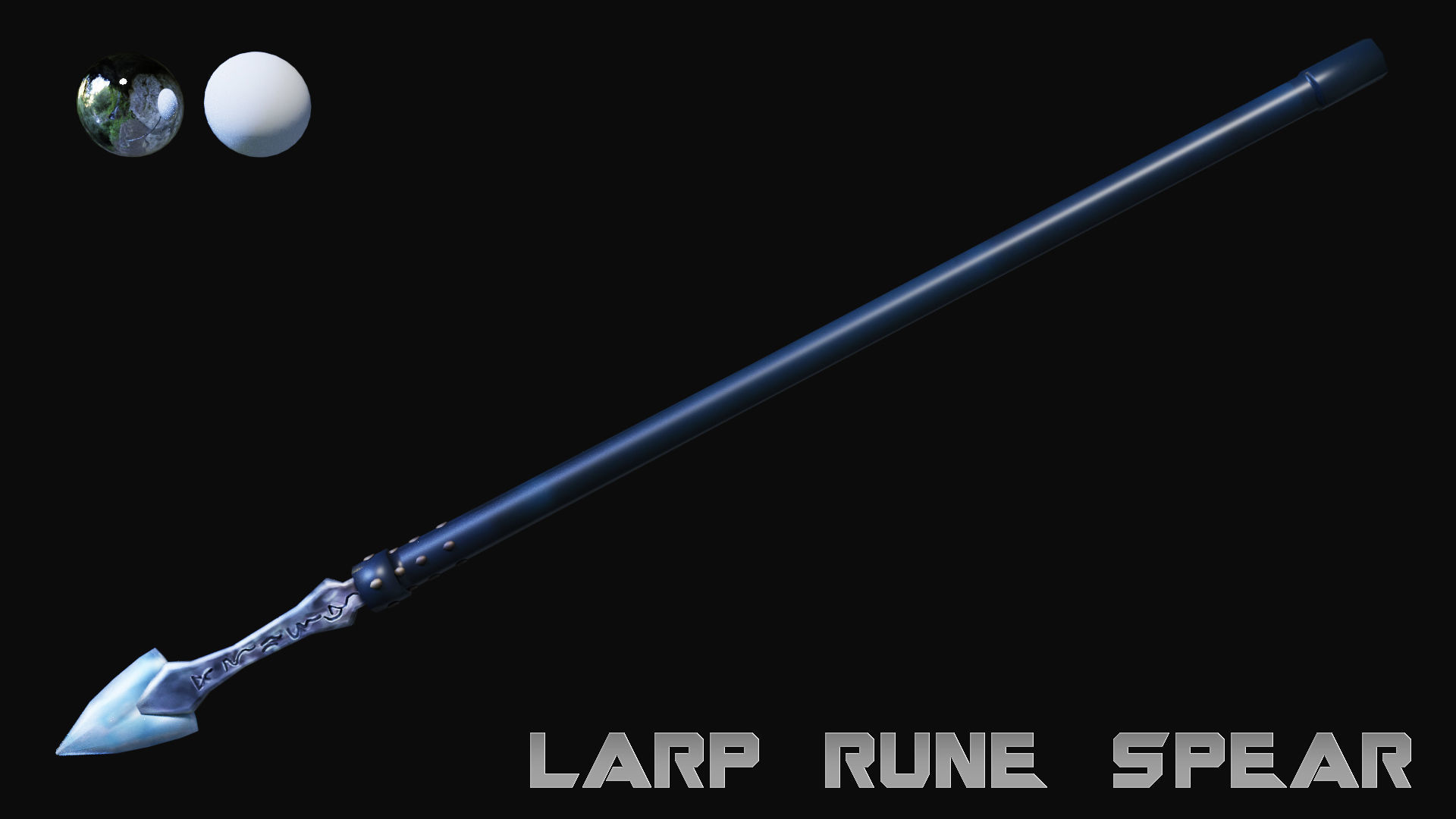 LARP Rune Spear Low-poly 3D model_4