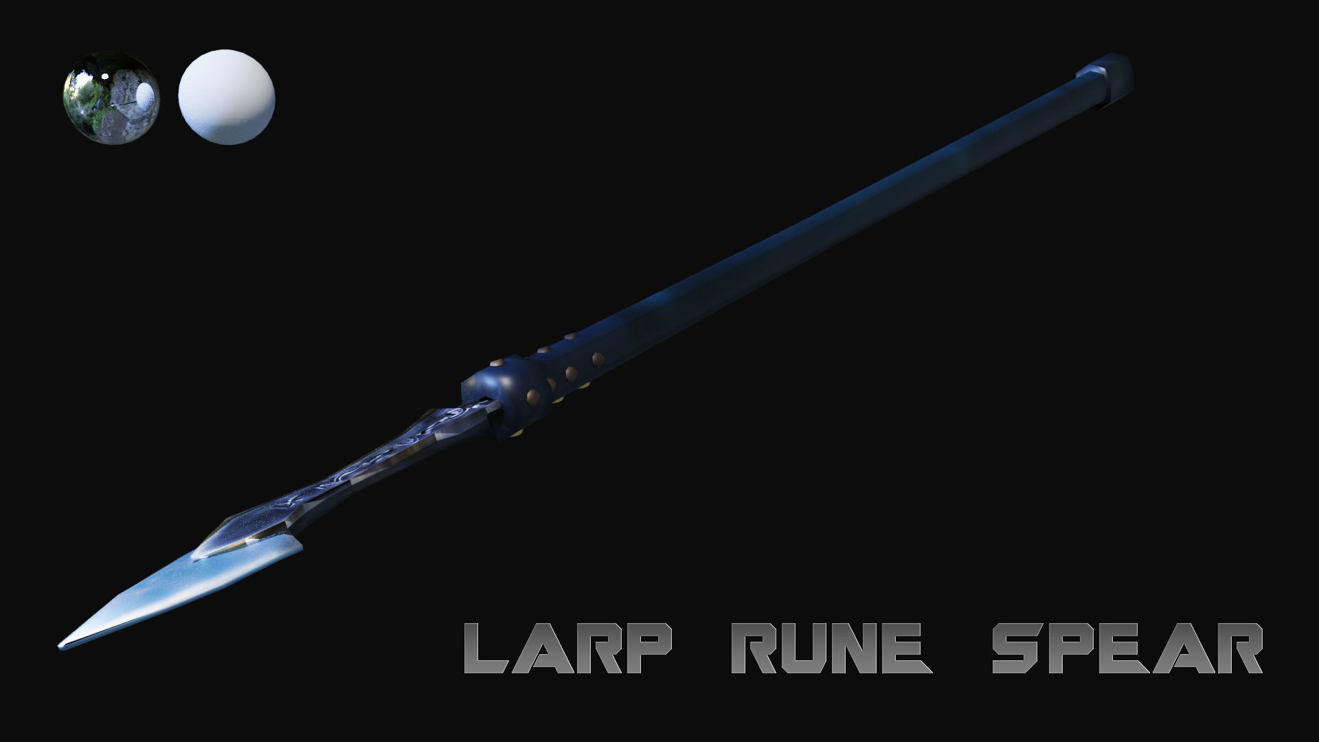 LARP Rune Spear Low-poly 3D model_7