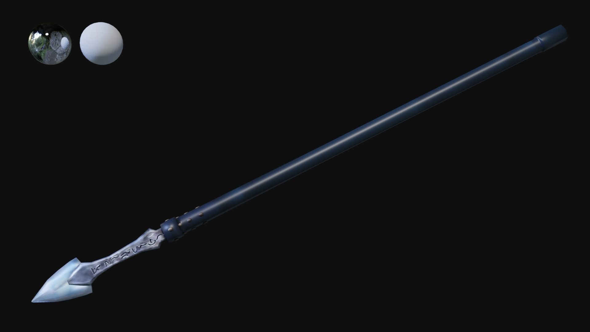 LARP Rune Spear Low-poly 3D model_10