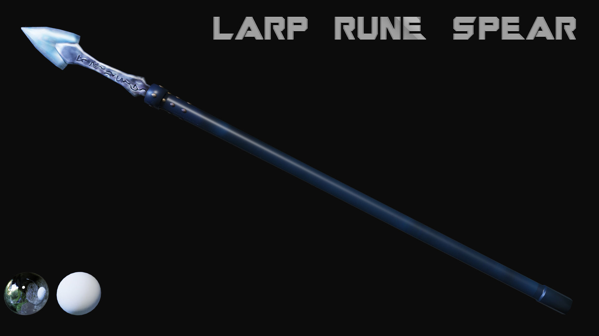 LARP Rune Spear Low-poly 3D model_3