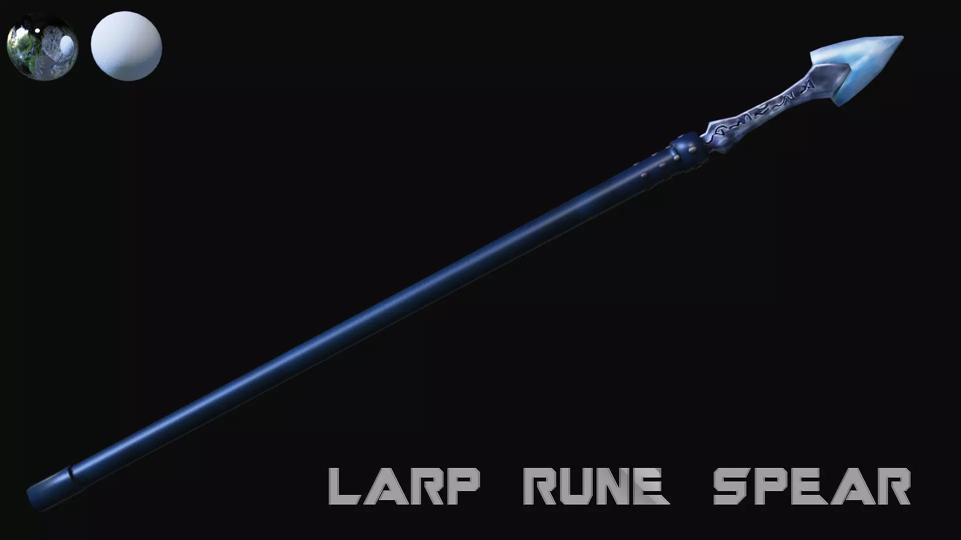 LARP Rune Spear Low-poly 3D model_0