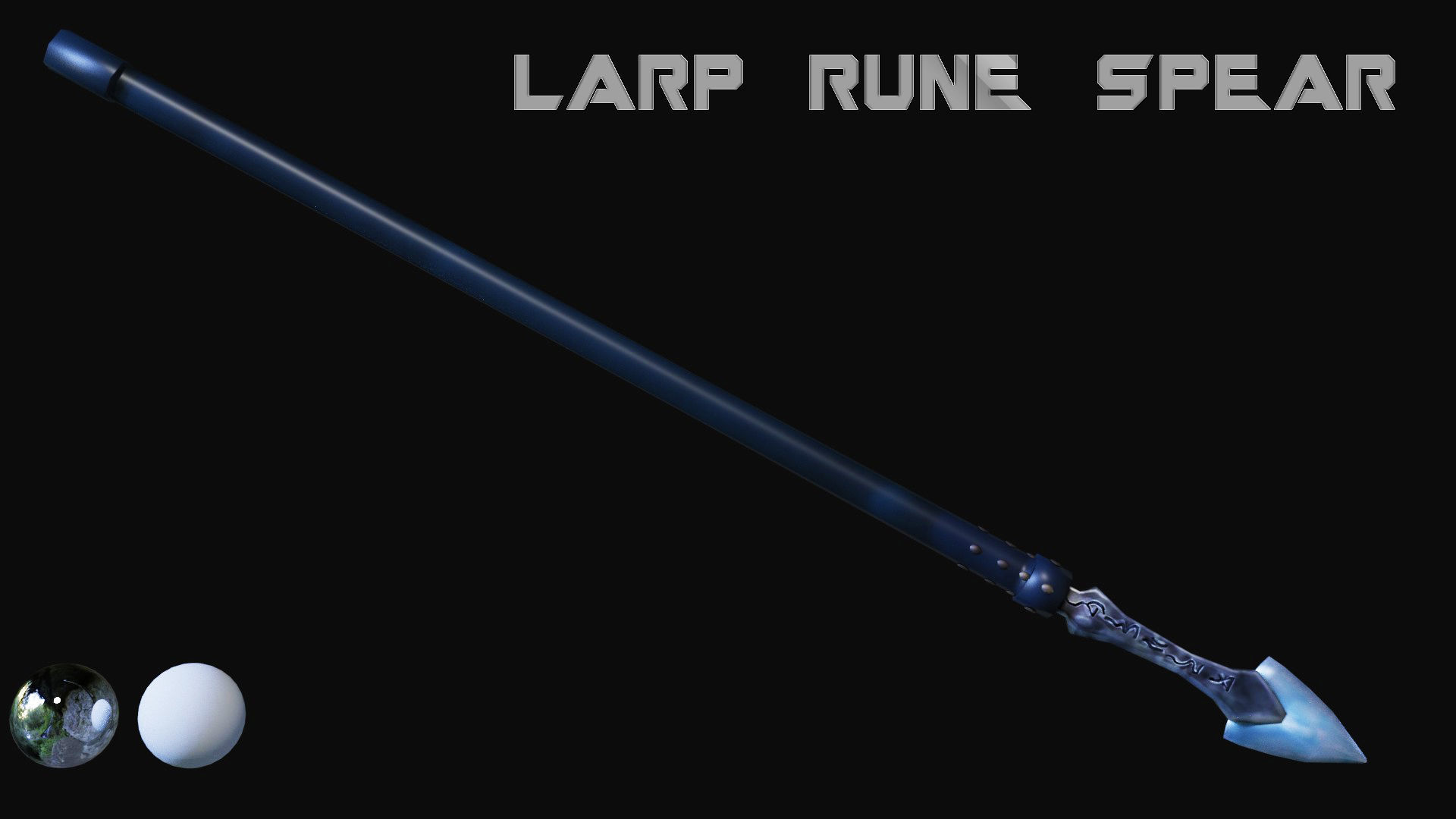 LARP Rune Spear Low-poly 3D model_1