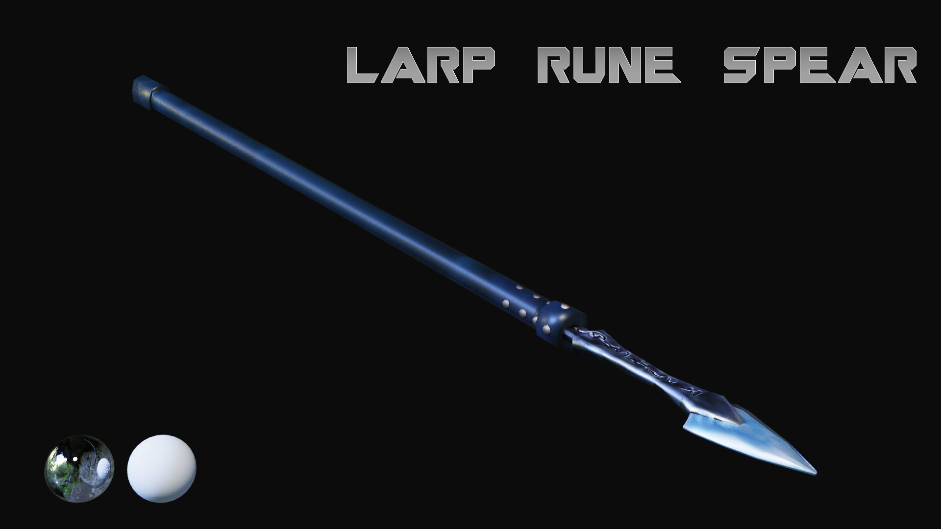 LARP Rune Spear Low-poly 3D model_6