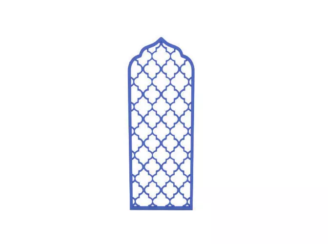 Bookmark lattice stencil 3D print model_0