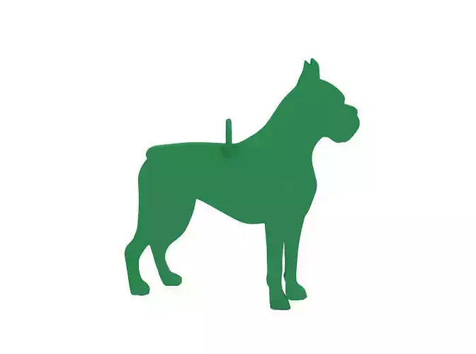 Keychain boxer dog silhouette