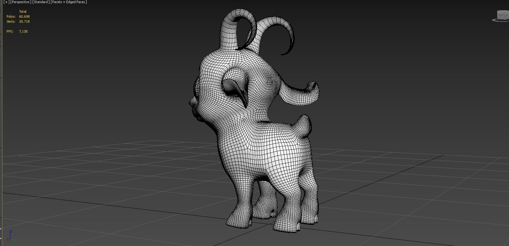  cute goat cub Low-poly 3D model_5