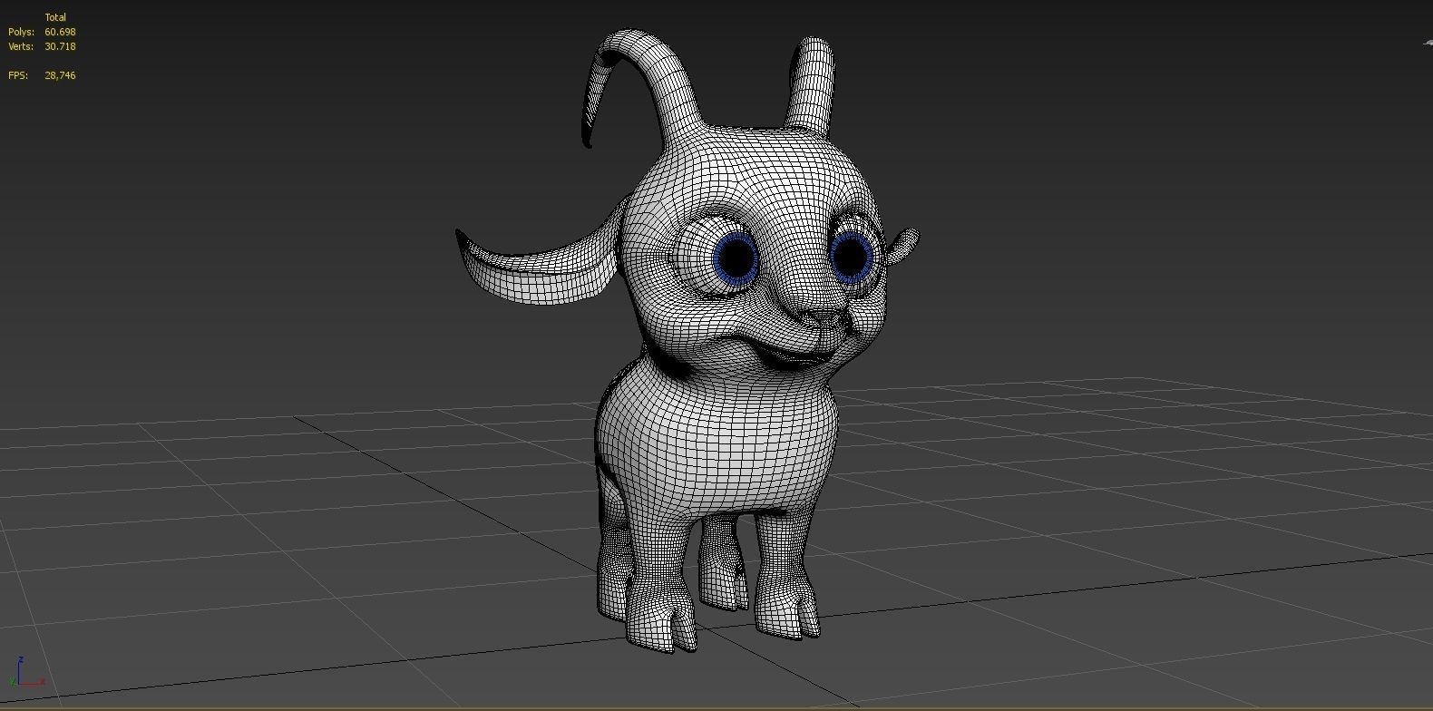  cute goat cub Low-poly 3D model_1