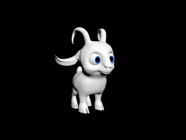  cute goat cub Low-poly 3D model_0