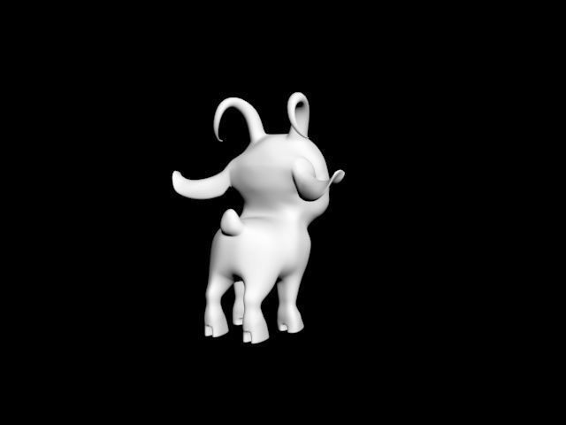  cute goat cub Low-poly 3D model_8