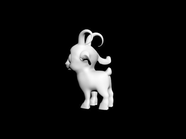  cute goat cub Low-poly 3D model_4