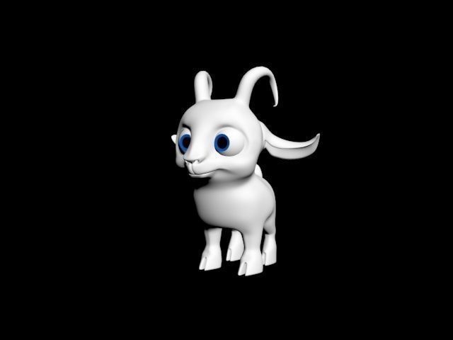 cute goat cub Low-poly 3D model_2