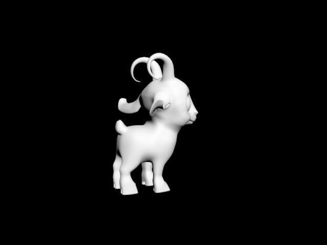  cute goat cub Low-poly 3D model_9