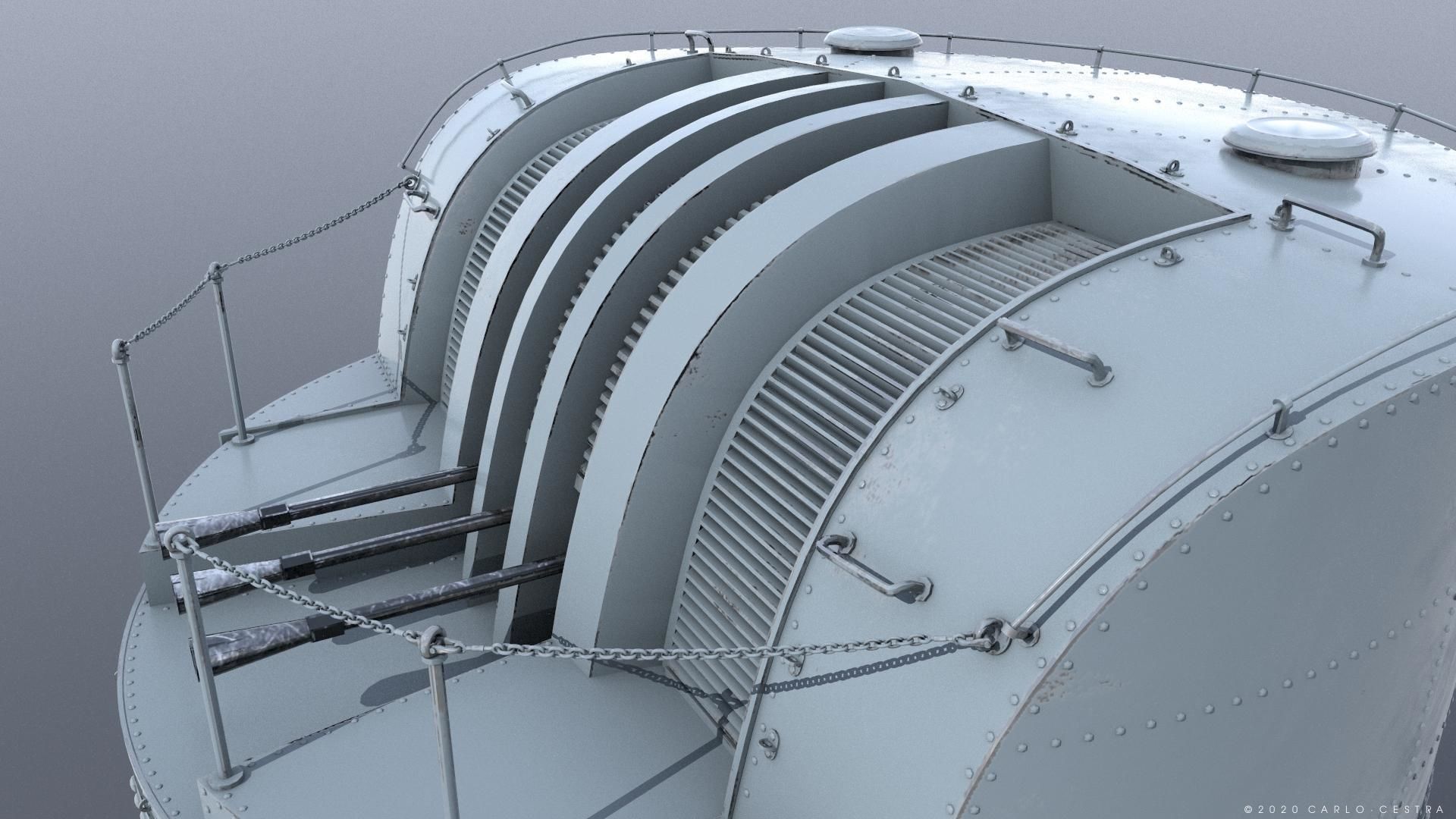 Japanese Type 96 AA gun - 1945 Low-poly 3D model_4