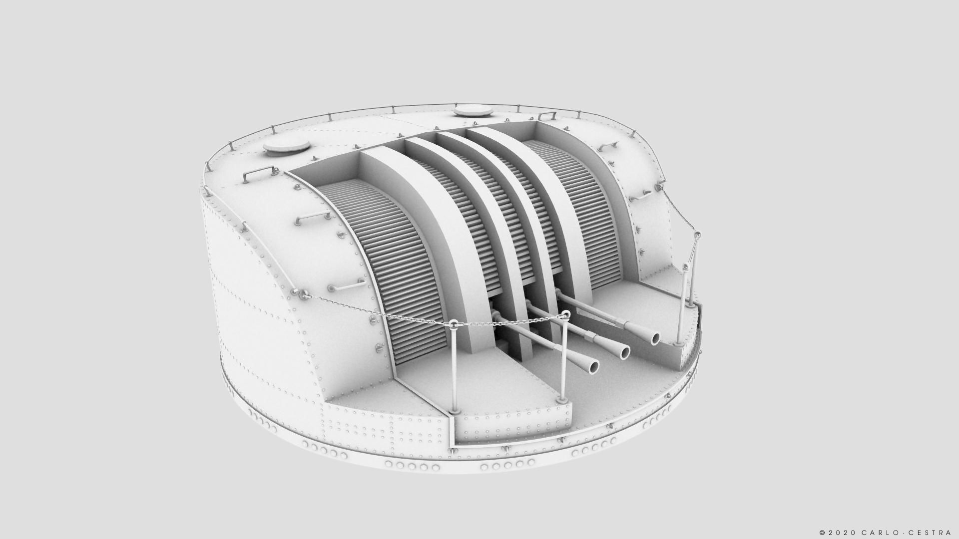 Japanese Type 96 AA gun - 1945 Low-poly 3D model_21