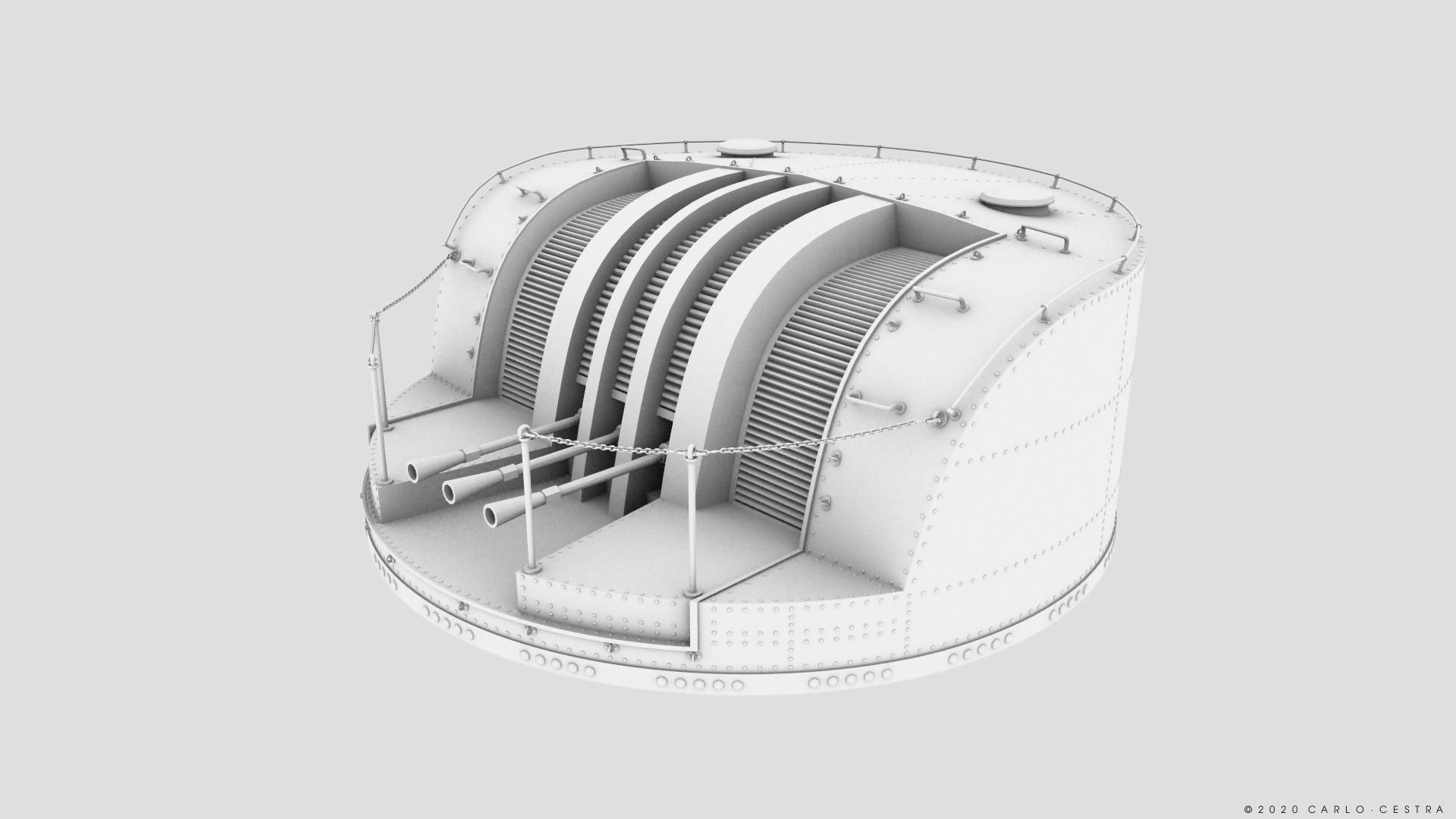 Japanese Type 96 AA gun - 1945 Low-poly 3D model_20