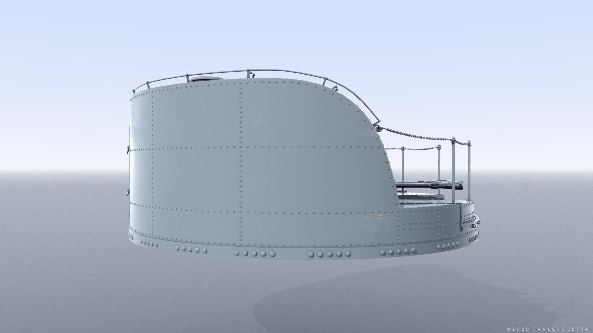 Japanese Type 96 AA gun - 1945 Low-poly 3D model_9