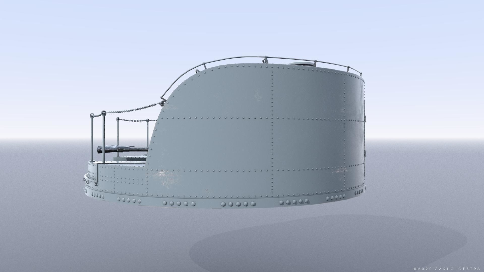 Japanese Type 96 AA gun - 1945 Low-poly 3D model_11