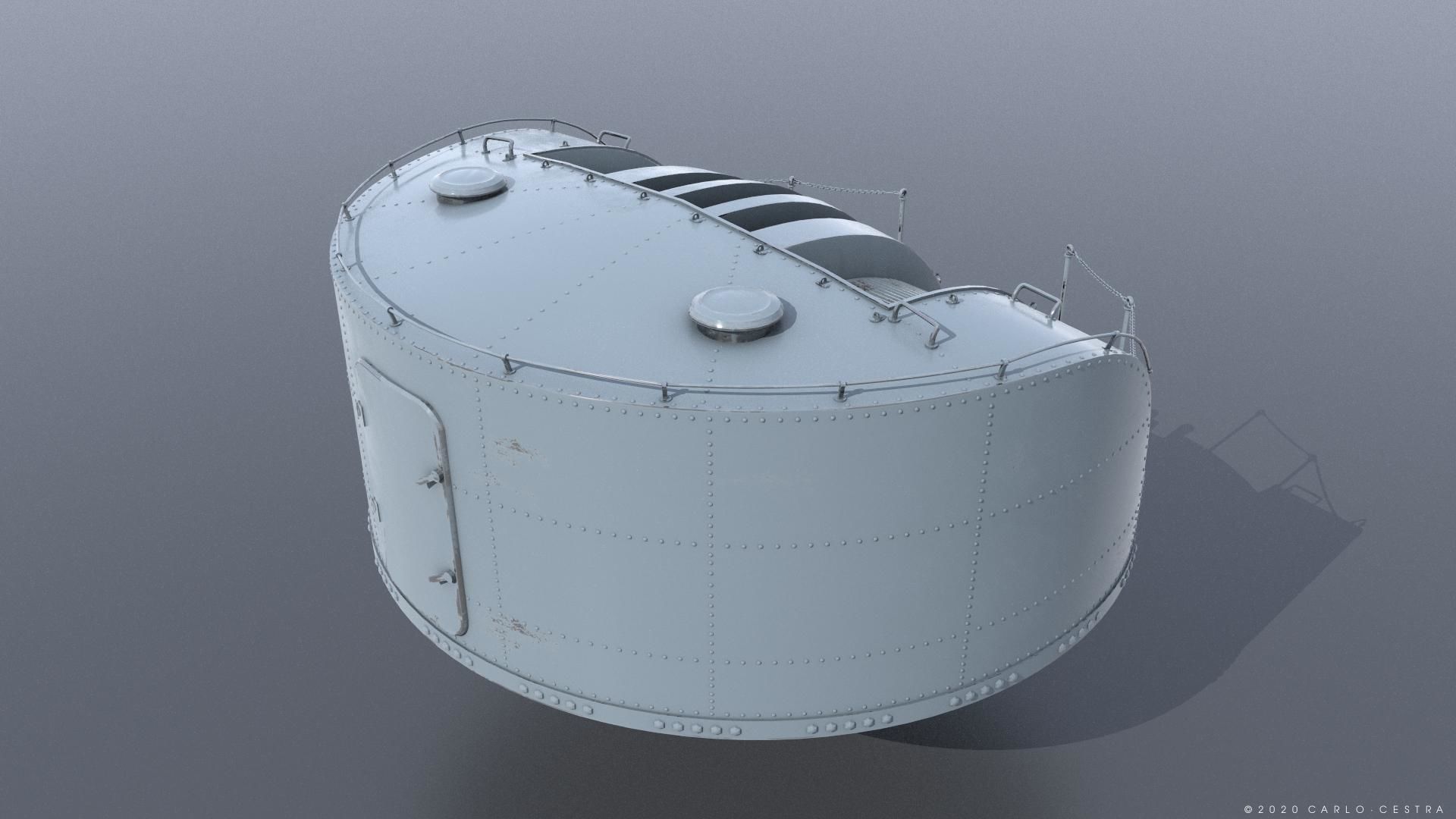 Japanese Type 96 AA gun - 1945 Low-poly 3D model_1